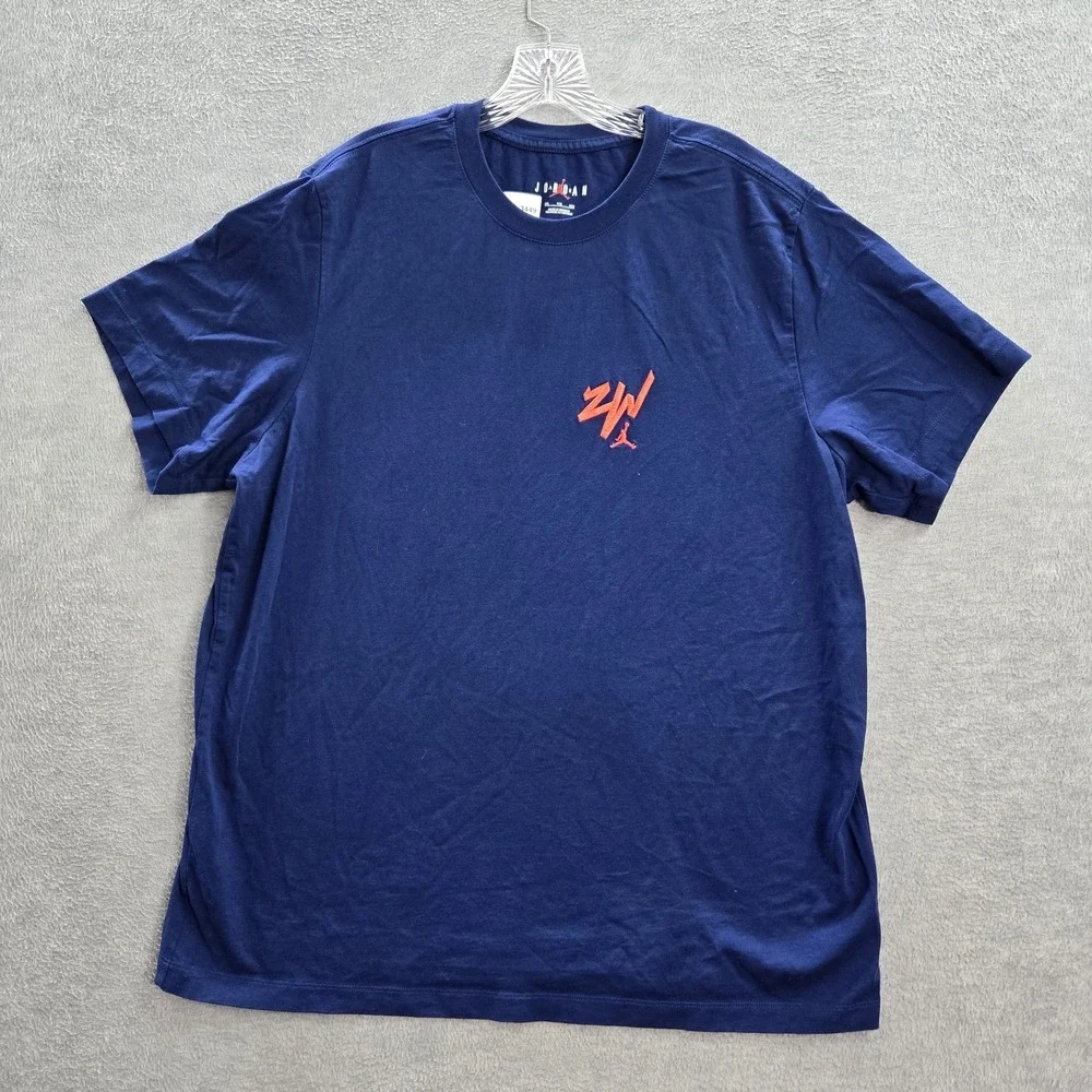 Air Jordan‎ Men Shirt 2XL Blue ZW Embroidery Logo Zion Williamson